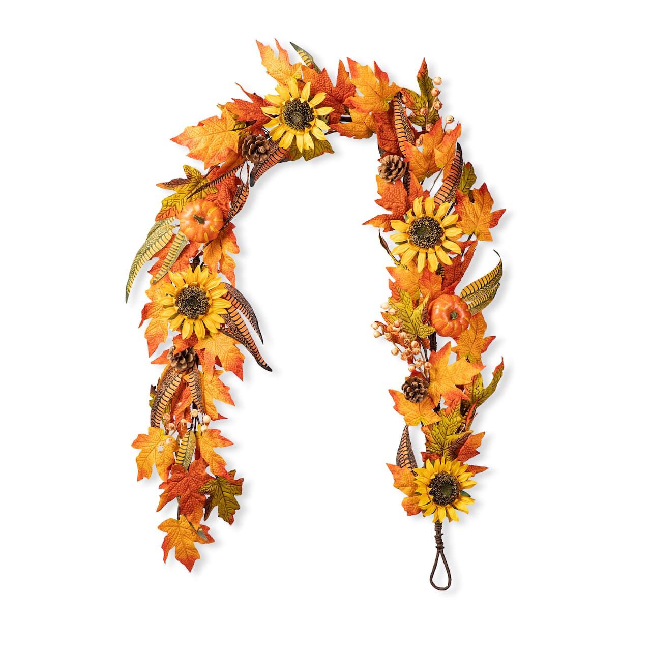 Glitzhome® 6ft. Fall Maple Leaf & Sunflower Garland